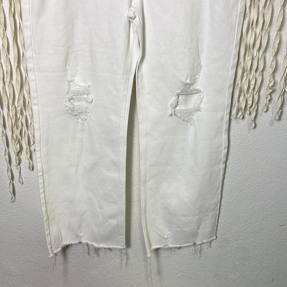 Risen NWT White Cropped Straight Leg Distressed Jean Size 2XL - Picture 4 of 11